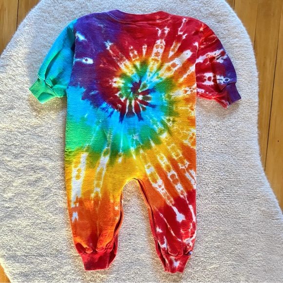 Tie Dye 12 Months baby vintage sweatshirt jumpsuit - Picture 6 of 6